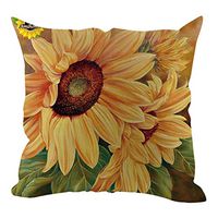 Kuhxz Trendy Sunflower Short Plush Pillowcase Sofa Cushion Set Home Decor for Healthier Life 18"x18"/45cmx45cm