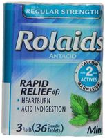 Rolaids Regular Strength Tablets, Mint, 3 Count (Pack of 12)