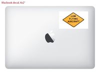 Vinyl Decal Sticker Skin Print/Low Flying Aircraft Caution Sign for Square 4x2 MacBook Laptop