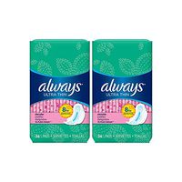 Always Ultra Thin Pads Slender Flexi-Wings, 36 Count, Pack of 2
