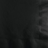 Club Pack of 600 Premium 2 Ply Jet Black Disposable Beverage Napkins 4.5"