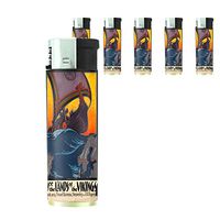 Refillable Electronic Lighter Set of 5 Pieces D-220 See The Lands of The Vikings