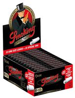 24 Smoking Brand Deluxe with Tips Ultra Fine King Size Cigarette Rolling Papers Packs (33 Leaves and 33 Tips/Pack) + Beamer Smoke Sticker. 4 Legal Smoking Herbs, Tobacco, Cones, Herbal Mixes, Rollers