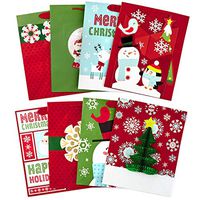 Hallmark 13" Large Christmas Gift Bag Assortment with Tissue Paper, 3D Attachments (Pack of 8)