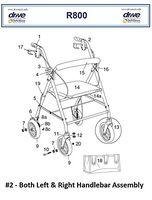 Drive R800/R900"Left & Right" Handlebar Assembly - Fits R800 & R900 Model - Both Sides