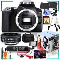 Canon EOS Rebel SL3 DSLR Camera Black (Body Only) with EF-S 24MM STM Lens, Rode VideoMic GO Mic, GODOX Ving Camera Flash, and More Ultimate Recording Bundle