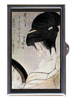 Japan Woodblock Woman w Makeup Decorative Pill Box