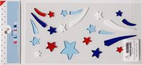 Patriotic Fireworks Design Gel Window Clings - 24 Piece