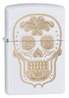 Zippo Sugar Skull White Matte Pocket Lighter
