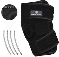 Divine Shield Knee Compression Sleeve for Men & Women, Best Knee Support for Meniscus Tear/ACL/LCL/MCL/Arthritis/Tendonitis Pain, Adjustable Anti-Slip Knee Protector for Running (Black)