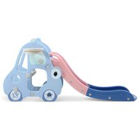 Foldable Toddler Slide | Playground Plastic Play Freestanding Slides Climber Playset with Basketball Hoop,Easy Climb Stairs for Indoor Outdoor Slide Toys (from US, Blue)