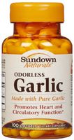 Sundown Garlic, Odorless, 100 Softgels