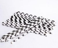 Package of 48 Old Fashion Look Paper Straws From the David Tutera Bridal Collection in Stripe and Polka Dot Pattern
