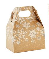 Premier Retail Kraft Snowflakes Gable Box, 4 x 2.5 x 2.5 inch, 12 Piece