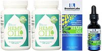 Manitoba Harvest H Oil, 60 Softgel Capsules (Pack of 2) Includes a Free Bottle of Braxton Labs Premium H Oil 250MG Full-Spectrum Balanced Omega-6 Omega-3 Ratio 100% Made in The USA