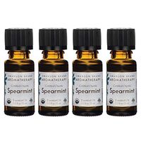 Swanson Certified Organic Spearmint Essential Oil 0.5 fl Ounce (15 ml) Liquid (4 Pack)