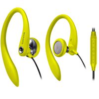 Magnavox Over Ear Earbuds Wired, in Ear Earphones with Microphone, Sport Headphones for Running, Workout, Exercise and Gym (Black)