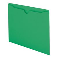 Smead File Jacket, Reinforced Straight-Cut Tab, Flat-No Expansion, Letter Size, Green, 100 per Box (75503)
