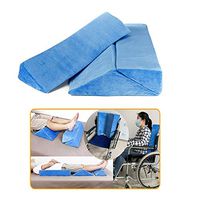 Bed Wedge Pillow for Sleeping Leg Elevation Positioning Wedge Acid Reflux Snoring Memory Body Foam Backrest Orthopedic Knee Anti Snore Bed Bolster Pillows (Blue)