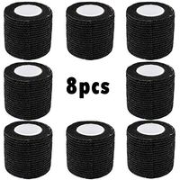 Tattoo Grip Cover - Sotica 8pcs 2inch Black Disposable Cohesive Tattoo Grip Cover Wrap Tattoo Grip Bandage Roll Sport Elastic Bandage Handle Grip Tube for Tattoo Supply Tattoo Kit Tattoo Accessories