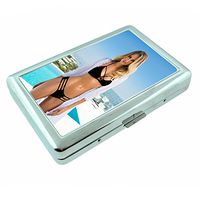 Cuban Pin Up Girls Cuba S15 Silver Cigarette Case Metal Wallet Id Holder 4" X 2.75" RFID Protection