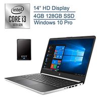 2020 HP 14" Business Laptop Computer/ 10th Gen Intel Core i3 1005G1 Up to 3.4GHz (Beat i5-7200u)/ 4GB DDR4 RAM/ 128GB SSD/ 802.11ac WiFi/ Type-C/ Windows 10 Pro + EST 320GB External Hard Drive Bundle