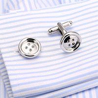 Chic Mens Cuff Links Round Button Wedding Silver Color Party Cufflinks Novelty Jewerly Trendy Gift Best Designs Elegant Accessories Beauty Unique Accesories