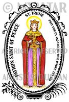 St Irene Patron Saint of Peace 4"x6" Set of 6 Linen Postcards