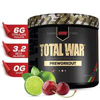 Redcon1 - Total War - Preworkout - All New (15 Servings) (Cherry Lime) Boost Energy, Long Lasting Endurance, Laser Like Focus, Citrulline Malate, Beta-Alanine, Keto Friendly