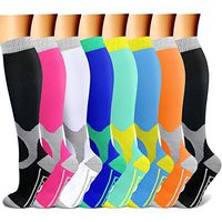 Compression Socks (8 Pairs), 15-20 mmHg is Best Athletic & Medical for Men & Women, Running, Flight, Travel, Nurses, Pregnant - Boost Performance, Blood Circulation & Recovery