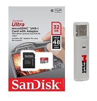SanDisk Ultra 32GB UHSI Class 10 48mb/s MicroSDHC Memory Card for Samsung Galaxy E7 E5 A5 A3 V S5Plus Grand Core Prime Tab Active Note Edge 4 S Duos 3 with SD Memory Card Reader