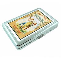 Perfection In Style Metal Silver Cigarette Case Vintage Wine Ads Design 009