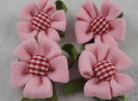 20pcs Fancy Wool Flower Appliques Craft Wedding Diy10 Color- (Pick Color) (Pink)