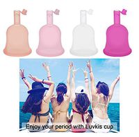 DXJJ Silicone Menstrual Cup for Woman Feminine Hygiene Menstruation Reusable Lady Cup Copa Menstrual,Orange+Pink+White+Purple,L