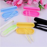 62.51.3CM Contact Lens Inserter Remover Soft Tip Holding Tweezer Holder + Contact Lens Case for Women's Girls Solid Color