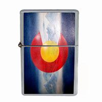Perfection In Style Wind Proof Dual Torch Refillable Lighter Colorado Flag Design 008