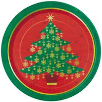 Golden Christmas Tree Dessert Plates, 8ct
