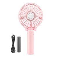 BAIDELL Battery Handheld Fan Portable Battery Operated USB Fan Mini Personal Fan Outdoor Electric Fan with Rechargeable 2600mAh Battery Adjustable 3 Speeds Foldable Home and Travel -Pink