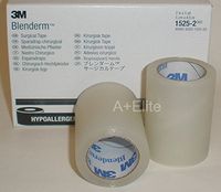 3M BLENDERM 2"x5Yd Clear Surgical Plastic/RC Airplane Hinge Tape 2-Pack 1525-2 LF Waterproof Hypoallergenic USA