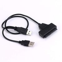 hudiemm0B USB 2.0 to SATA Converter, High Speed Dual USB 2.0 to SATA HDD Hard Disk Drive Converter Adapter Cable