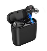TWS Bluetooth Earbuds 5.0 True Wireless Headphones UNIWA, Latest in-Ear Earphones 3D Stereo Hi-Fi Sound Headset with Storage Bag, 400mAh Charging Case, Built-in Mic (Black)