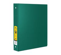 BAZIC 1" Green 3-Ring Binder w/ 2-Pockets, Case of 12 (4112-12)