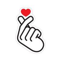 Kpop Finger Heart Love Saranghae Korean 4 inch Premium Waterproof Vinyl Decal Stickers for Laptop MacBook Phone Tablet Helmet Car Window Bumper Mug Tuber Cup Door Wall Decoration Tumblers Hydro Flask