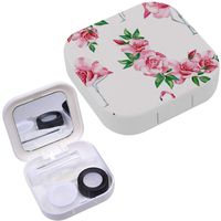Portable Contact Lens Case Box Travel Kit Mirror + Bottle + Tweezers Container Holder [ Beach Image Beautiful Tropic ]