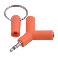 uxcell Mini Y Shaped 3.5mm Male to Dual 3.5mm Female Jack Audio Headset Splitter Adapter Connector Orange