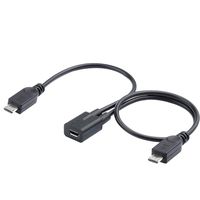 Electop Micro USB Female to 2 Micro USB Male Splitter Cable