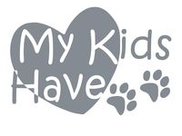 UR Impressions Silv My Kids Have Paws Heart Decal Vinyl Sticker Graphics for Cars Trucks SUV Vans Walls Windows Laptop|Silver|7.5 X 5 inch|URI254-S