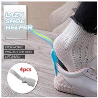 Promisen Lazy Shoes Helper for Daily Use - Portable Shoe Lifting Helper for Men, Women and Kids - Easy to Wear Shoes - Sock Slider Handled Shoe Horn for Seniors, Elderly, Disabled (4pcs, Gray)