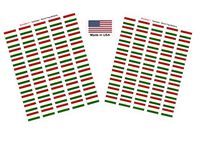 Made in USA! 100 Country Flag 1.5" x 1" Self Adhesive World Flag Scrapbook Stickers, Two Sheets of 50, 100 International Sticker Decal Flags Total (Tajikistan)