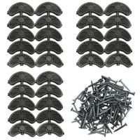 TOVOT 30 pcs Heel Plates Black Shoe Heel Taps Rubber Tips Sole Heel Repair Pad Replacement with Nails(2.04" x 0.78" x 0.15")